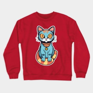 Cute colorful Cartoon funny Cat Crewneck Sweatshirt